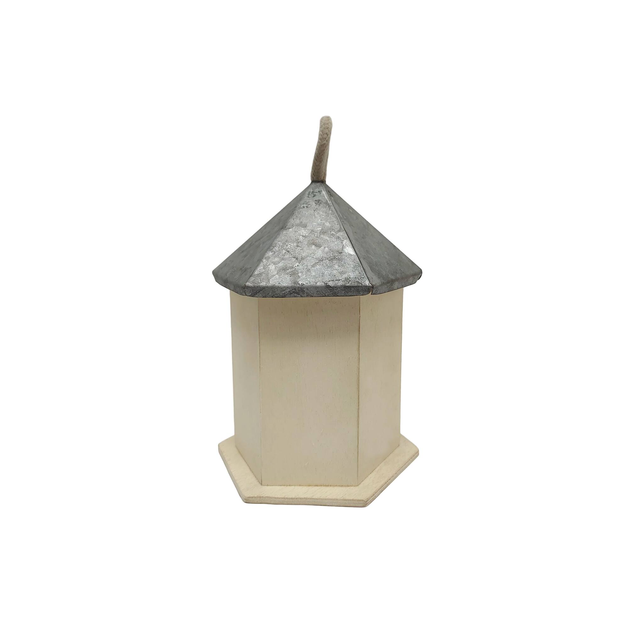 12 Pack: 7" Unfinished Hexagon Plywood Birdhouse by Make Market®